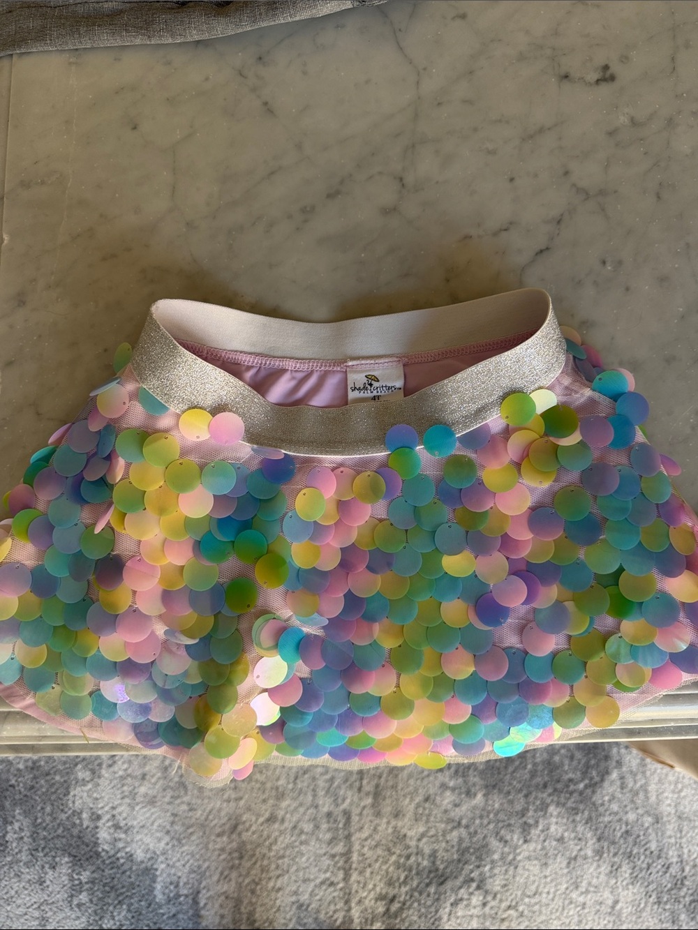Sequined Pastel Sequin Mini Skirt size 4t